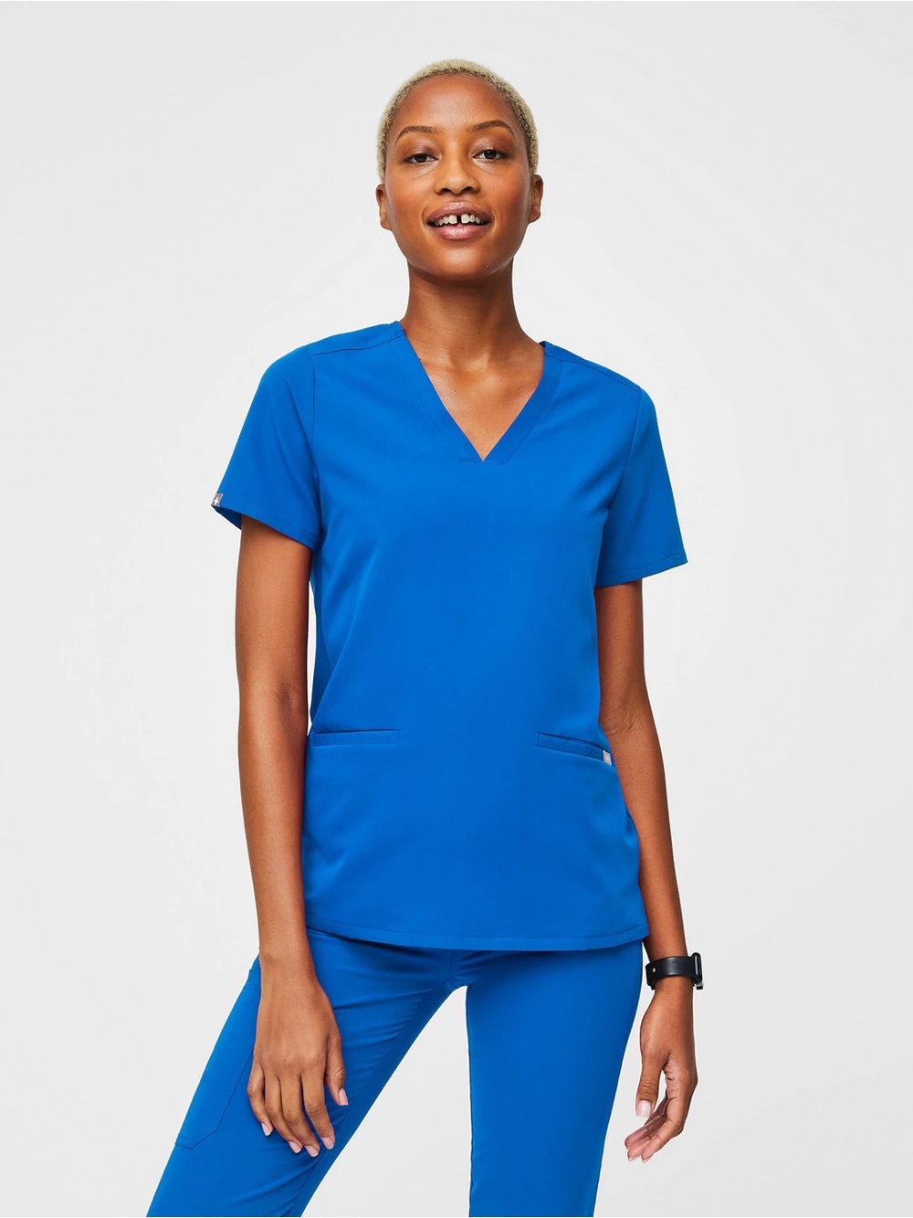 Women’s Casma V-Neck Medical Scrub Top in Royal Blue Size Medium